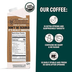 Wandering Bear Extra Strong Organic Cold Brew Coffee, Straight Black, 32 fl oz, 1 pack - Smooth, Organic, Unsweetened, Shelf-Stable, and Ready to Drink Cold Brew