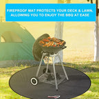 DocSafe 42" Round Fire Pit Mat, 4-Layer Fireproof Under Grill Mat Heat Insulated Indoor Fireplace Pad Protector for Decks,Patios,Grass,BBQ Smoker, Portable Reusable Oil-Proof and Waterproof, Black