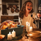 Nonstick Roasting Pan, 17 Inch x 13 Inch Large Roaster Pan with Removable Rack, Roaster for Roasting Turkey, Meat & Vegetables (Green）