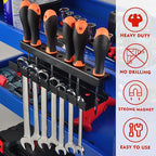 ULIBERMAGNET Magnetic Wrench Holder,Heavy Duty Magnetic Tool Holder,Wrench Screwdriver Shear Organizer Rack Magnetic Mount Tools Rack for Garage,Tool Cart,Pegboards,Workbench