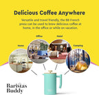 French Press Coffee Maker - Insulated, Stainless Steel Manual Coffee Makers For Home, Office Or Camping - Large 34oz Capacity For 4 Cups