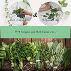 Herb Stripper and Herb Cutter 2 in 1,Herb Stripping Tool Herb Chopper Cilantro Chopper Best Kitchen Gadgets Presents for RV Owners Campers Chefs and Cooking Lovers,1PCS,Black,Stainless Steel