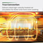 VAL CUCINA Infrared Heating Air Fryer Toaster Oven, Extra Large Countertop Convection Oven 10-in-1 Combo, 6-Slice Toast, Enamel Baking Pan Easy Clean with Recipe Book, Black Matte Stainless Steel
