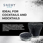 Snowy River Black, Cocktail & Margarita Sugar Rimmer - Vibrant Color Glass Rimming Sugar with Medium Crystal Texture - 8oz