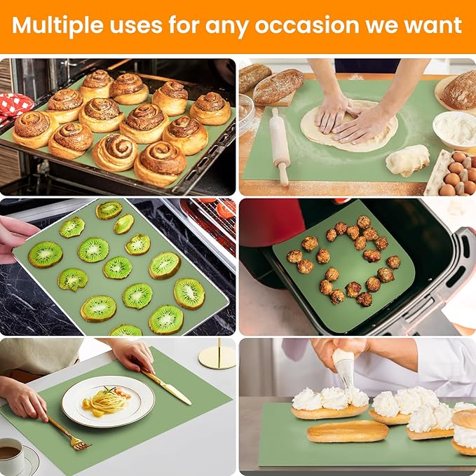 Cut to Size Silicone Baking Mat Roll-Best German Silicone - Heat Resistant Silicone Baking Macaron Mat,Non-stick Pastry Mat, Reusable Dough Mat for Rolling
