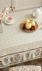 ISAENNE Designer Vintage Linen Floral Small Square Tablecloth,Fall Colorful Modern Table Cloth,Anti-Wrinkle Decor Tablecloths for Dining Thanksgiving Kitchen Christmas,55"*55"-Bertina E
