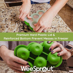 WeeSprout Silicone Freezer Tray with Clip on Lid Perfect Food Storage Container for Homemade Baby Food, Vegetable, Fruit Purees, and Breast Milk (Bright Pink, Six 3 Ounce Sections)