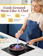 Premium Heat Resistant Masher and Smasher for Hamburger, Ground Turkey and More, Nylon Tool and Meat Fork, Mix Chopper