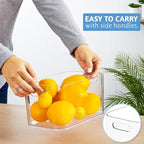STORi Bliss 10" x 6" Open Clear Pantry Organizer Bin, Set of 2, Plastic Containers with Handle for Kitchen, Fridge, Cabinet, Closet, Bathrom, Undersink Storage Made in USA