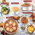 LIANYU 6 Inch Round Cake Pan, Stainless Steel Baking Layer Cake Pan Tin, Heavy Duty Metal Round Tier Baking Tins, 2In Tall, Oven & Dishwasher Safe