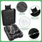 Bento Lunch Box Set With 10oz Soup Thermo, Leak-proof Lunch Containers with 4 Compartment, Kids Hot Thermo Food Jar/Insulation Lunch Bag, Food Containers for School (Black-Games)