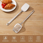 Professional Stainless Steel Cooking Utensils Set, 2 Pcs Metal Spatula Wok Turner, Wok Spatula Kitchen Cooking Tools for Sauteing, Flipping, Grilling (Dishwasher Safe)