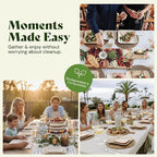 Chic Leaf Palm Leaf Disposable Bamboo Plates - Square Party Plates for Weddings, Parties, Event Appetizers - Biodegradable & Compostable - Party Supplies (8", 20 Pack)