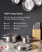 Caraway Stainless Steel Sauce Pan (3 Qt) - 5-Ply Stainless Steel - Oven Safe & Stovetop Agnostic - Non Toxic, PTFE & PFOA Free