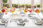 Portmeirion Sophie Conran Arbor Dinner Plate| Set of 4 Dinner, Pasta, and Appetizer Plates | 11 Inch Organic Shape Stoneware | Microwave and Dishwasher Safe – (Creamy White)