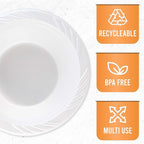 PLASTICPRO 400 Count Disposable 12 ounce White Plastic Soup Bowls