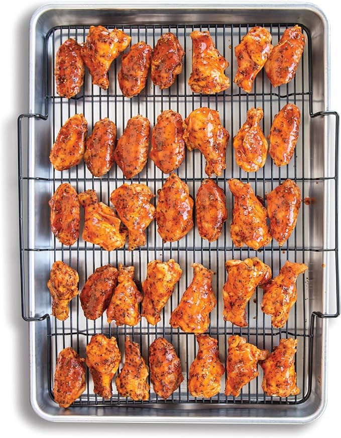 Nordic Ware Extra Large Oven Crisping Baking Tray, with Rack, Silver