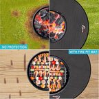 DocSafe 36" Round Under Grill Mat,4 Layers Fire Pit Mat,Fireproof Mat Protector for Deck,Patio,Grass,Outdoor Charcoal,Smokers,BBQ,Reusable Oil-Proof and Waterproof Indoor Fireplace Pad,Easy to Clean