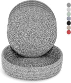 Trivets for Hot Dishes, Pots and Pans, Hot Pads with Storage Basket, Pot Holders for Kitchen, Heat Resistant Mat Protect Counter Home Essentials, Farmhouse Decor (Deep Gray 4 PCS)