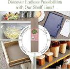 EVALAND 17.7" x 33 FT Non-Slip Shelf Liner, Non-Adhesive, BPA-Free, Waterproof Pantry Liner for Shelves, Easy to Cut, Oil-Proof Shelf Liners for Kitchen, Cabinets, Drawers, Refrigerator, Beige