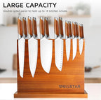 Modern Acacia Magnetic Knife Block Holder 12 x 10 Inches, Large Dual-Sided Strong Magnet Wood knives Stand, Luxurious Kitchen Counter Rack Organizer for a Stable and Stylish Cutlery Display