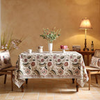 ISAENNE Designer Provence Floral Table Cloth for Rectangle Table,Linen Colorful Washable Indoor Tablecloth,Durable Decor Tablecloths for Dining Thanksgiving Kitchen Christmas,55"*79"-Ratina