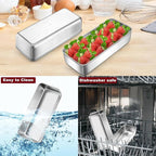 LIANYU 2 Pack Large Baking Loaf Pans Set, 12x5 Inch Stainless Steel Bread Pans, Metal Bakeware Set for Meatloaf, Sourdough Bread, Brownies, Healthy & Sturdy, Dishwasher & Oven Safe