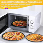 Pizza Pans 10.23/11.4/12.1 Inches Set of 3 Black Stainless Steel Non Stick Pizza Baking Pans Tray Round Serving Plate for Pie Cookie Cake Baking Grilling