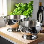 Hestan Provisions – 2-Piece Stainless Steel Colander Set – 3 & 5 Quart, Nesting Design