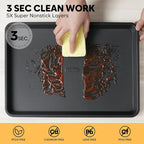 2 Pack Jelly Roll Pan 15.3” x 11.3” Cookie Sheets for Baking 0.8mm Thick Non Stick Baking Sheets for Oven Heavy Duty Baking Trays