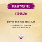 La Natura Lifestyle Beauty Coffee Pods - Espresso Roast European-Style with Biotin, Zinc & Selenium for Hair, Skin & Nails Health - Compostable Nespresso Original Line Compatible Capsules - Pack of 10