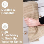 All-Clad Solid Kitchen Towels: Highly Absorbent, Super Soft Long Lasting - 100% Cotton, 17"x30" Tea Towels for Cleaning & Drying Dishes, Pans, Glassware, or Countertops, (2-Pack), Cappuccino