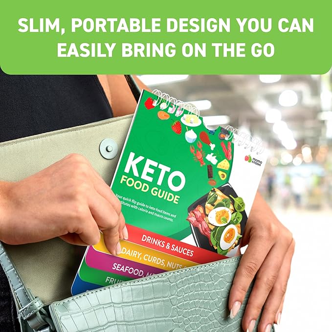 Keto Cheat Sheets Magnets Booklet - Keto Gifts for Women - Keto Diet Beginners Guide - Keto Food Book Magnetic Chart - Weight Loss Low Carb Ketogenic Diet Keto Cookbook Meal Plan - Keto Chow Mojo