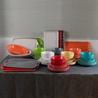 Rustic Melamine 130 OZ Serving Bowls,13.75” Durable Extra Large Melamine Pasta,Salad Serving Bowls, Set of 2, Large Fruit Bowls for Entertaining, Dishwasher Safe, Orange