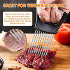 1PC Onion Holder for Slicing, Upgraded Stainless Steel Onion Slicer Holder with Ergonomic Handle, Tomato Cutter, Vegetable Slicing Tool, Meat Tenderizer, Kitchen Food Cutting Gadget
