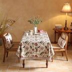 ISAENNE Designer Provence Floral Small Rectangular Tablecloth,Linen Colorful Washable Indoor Table Cloth,Durable Decor Tablecloths for Dining Thanksgiving Kitchen Christmas,55"*71"-Ratina