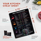 Levain & Co Cooking Temp Magnet – Beef, Poultry, Fish & Pork Doneness Chart – Vertical Kitchen Reference Guide – Food Thermometer Chart & Fridge Cooking Accessory