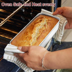 LIANYU Stainless Steel Loaf Pans Set of 4 for Baking Bread, 1 Large (12x5 Inch) & 3 Medium (9x5 Inch) Bread Pans, Ideal for Lasagna, Meat, Cake, Brownies, Durable & Non Toxic, Oven & Dishwasher Safe