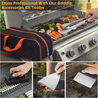 29PCS Blackstone Stainless Steel Spatula Set, Metal Spatula Set for Blackstone, Griddle Scraper/Burger Turner/Metal Grill BBQ Enlarged Spatulas Set with Carry Bag Outdoor BBQ & Teppanyaki & Camping