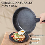 GiPP Ceramic Non Stick Frying Pans Set Removable Handle, Dishwasher & Oven Safe Nonstick Skillets with Detachable Handle, Healthy Cooking Compatible with All Stovetops, PFOA Free, RV Cookware set