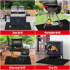 90 x 48 inch Under Grill Mats for Outdoor Grill, Double-Sided Fireproof, Oil and Waterproof Protective Mat for Grass and Deck, Outerdoor BBQ Fire Pit Fireplace Mat