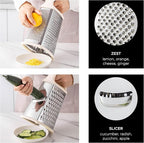 Rae Dunn Everyday Collection Multifunction Grater- Stainless Steel Grater and Zester for Cheese, Spices, Vegetables, Cream