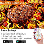 500FT Digital Meat Thermometer with Multy Probes Bluetooth for Smoker Grilling Oven (FS-52)
