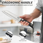 Knife Set with Block, Japanese 15 PCS Ultra Sharp Ktichen Knives Set, High Carbon Stainless Steel Knife Block Set with Sharpener, Professional Knives with Ergonomic Handle for Home Chefs
