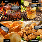 Digital Meat Thermometer 180° Rotate Temp Probe 1 Sec Instant Read Thermometer for Cooking IP67 LED Screen Waterproof Thermometer for Kitchen, BBQ, Fry, Grill, Candy