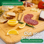 GREENER CHEF 30 Inch 3XL Extra Large Cutting Board with Lifetime Replacements - Oversized Bamboo Stove Top Cover Noodle Board - Wooden Meat Cutting Board - Turkey Carving Board - Charcuterie Board
