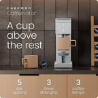 Chefman Caffeinator Single Serve Coffee Maker, Brew Kcups & Grounds, Drip Coffee Machine with Brew Strength Settings, Iced Coffee Function, 48 oz. Removable Water Reservoir - Includes 4 Filters