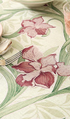 patdrea Designer Green Long Rectangle Tablecloth,Framhouse Vintage French Violets Pattern Elegant Tablecloths,Table Cover Decor for Kitchen Dining Christmas,Party,Thanksgiving,63"x94"-Tara a