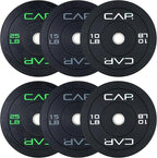 CAP Barbell 2-Inch Olympic Bumper Plate Weight Set with 6 Post Rack | 100-370 lbs | Multiple Options