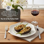 Engraved Silverware Set for 8 | 18/10 Stainless Steel Flatware with Mirror Finish and Engraved Handles | Heavy-Duty, Dishwasher Safe, Built to Last (40-Piece, Mezzano Engraved)